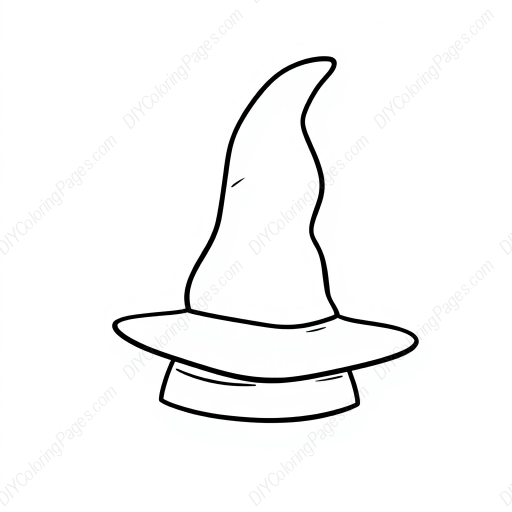 Free Printable witch hat - witch hat Coloring Page for Kids and Adults - High Quality PDF & PNG Download