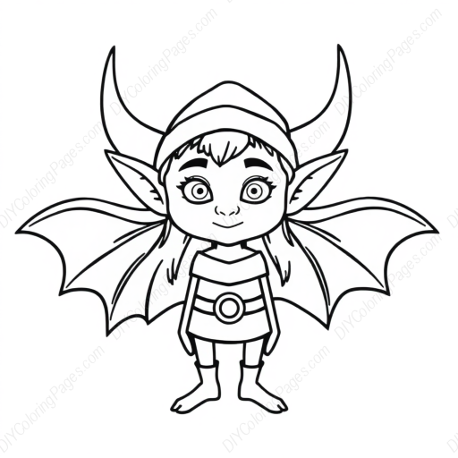 Free Printable elf with pointed ears - elf, pointed ears Coloring Page for Kids and Adults - High Quality PDF & PNG Download