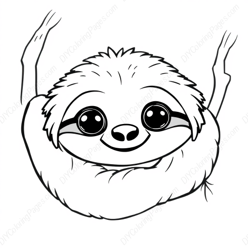 adorable sloth - adorable, sloth coloring page