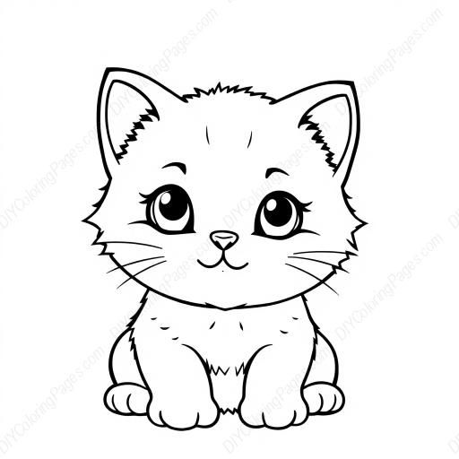 cute kitten - cute, kitten coloring page