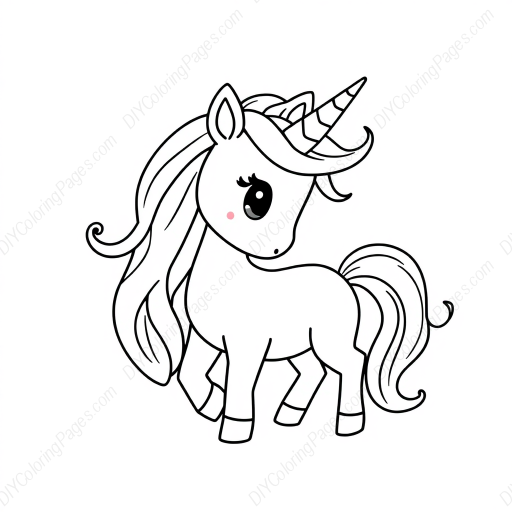 cute unicorn - cute, unicorn coloring page