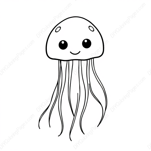 Free Printable jellyfish tentacles - tentacles, jellyfish Coloring Page for Kids and Adults - High Quality PDF & PNG Download