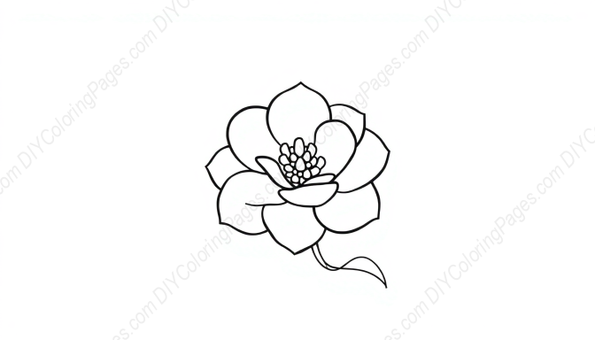 Free Printable camellia - camellia Coloring Page for Kids and Adults - High Quality PDF & PNG Download