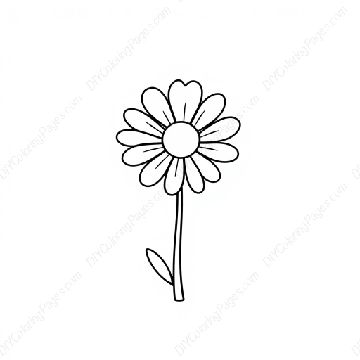 Free Printable white daisy - white, daisy Coloring Page for Kids and Adults - High Quality PDF & PNG Download