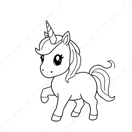 cute unicorn - cute, unicorn coloring page