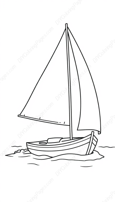 Free Printable sailboat sailing - sailboat, sailing Coloring Page for Kids and Adults - High Quality PDF & PNG Download