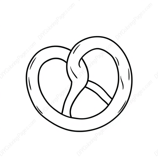 Free Printable pretzel - pretzel Coloring Page for Kids and Adults - High Quality PDF & PNG Download