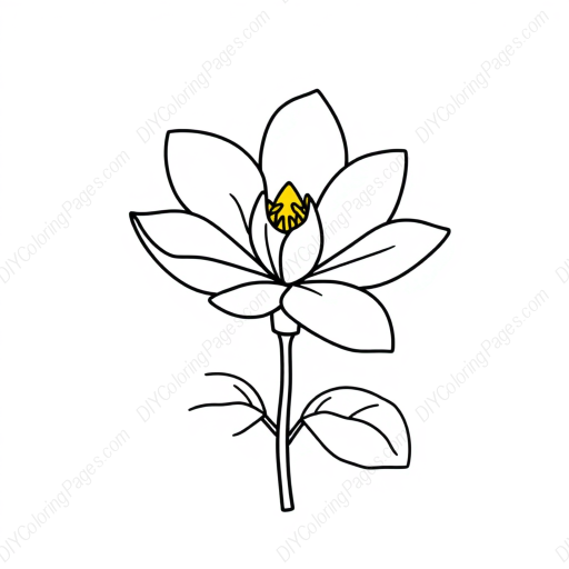 Free Printable magnolia flower - magnolia flower Coloring Page for Kids and Adults - High Quality PDF & PNG Download