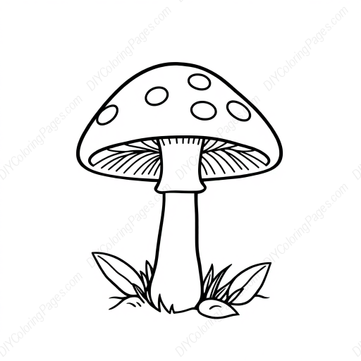 simple mushroom - mushroom coloring page