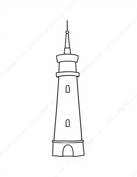 Free Printable tower - tower Coloring Page for Kids and Adults - High Quality PDF & PNG Download