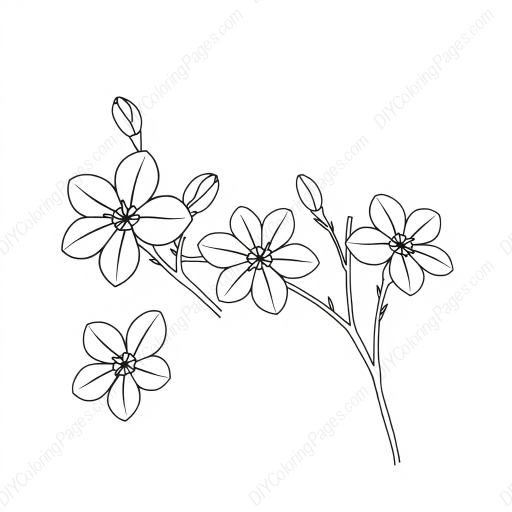 Free Printable spring blossoms - spring, blossoms Coloring Page for Kids and Adults - High Quality PDF & PNG Download