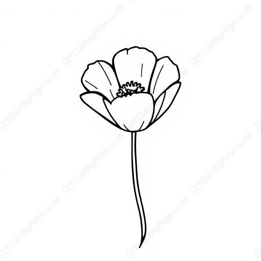Free Printable california poppy - california poppy Coloring Page for Kids and Adults - High Quality PDF & PNG Download