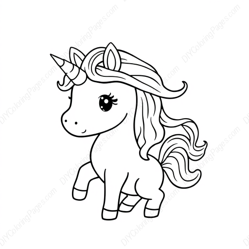 cute unicorn - cute, unicorn coloring page