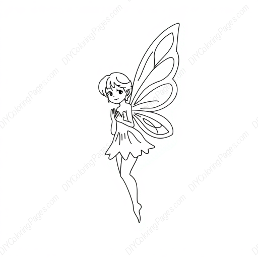 Free Printable fairy with wings - fairy, wings Coloring Page for Kids and Adults - High Quality PDF & PNG Download