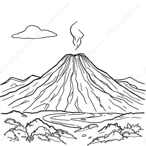 Free Printable dormant volcano - dormant volcano Coloring Page for Kids and Adults - High Quality PDF & PNG Download