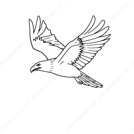eagle soaring high - eagle, soaring, high coloring page