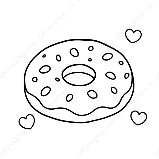 cute donut - cute, donut coloring page