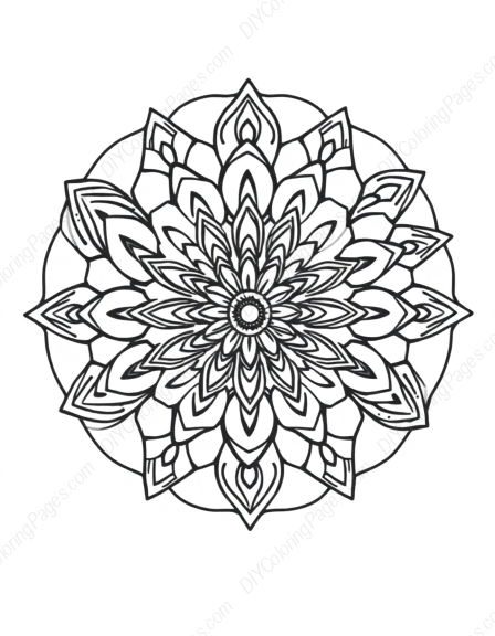 Free Printable mandala detailed - mandala, detailed Coloring Page for Kids and Adults - High Quality PDF & PNG Download