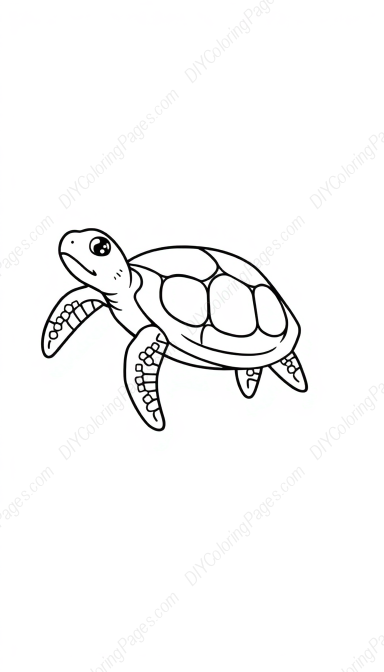 turtle swimming slowly - turtle, swimming, slowly coloring page