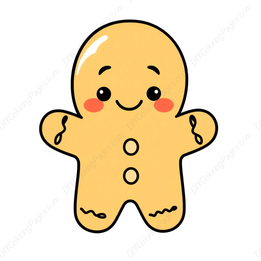 Free Printable gingerbread cookie - gingerbread, cookie Coloring Page for Kids and Adults - High Quality PDF & PNG Download
