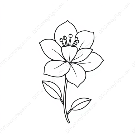 Free Printable azalea - azalea Coloring Page for Kids and Adults - High Quality PDF & PNG Download