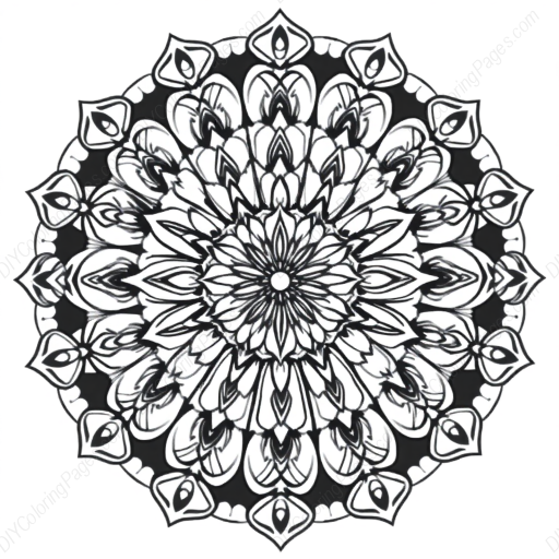 complex mandala - mandala, complex coloring page