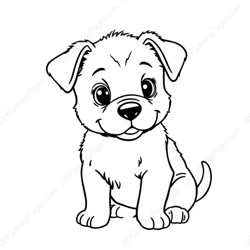 adorable puppy - puppy, adorable coloring page