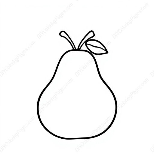 Free Printable pear - pear Coloring Page for Kids and Adults - High Quality PDF & PNG Download