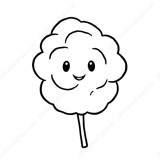 Free Printable cotton candy - cotton candy Coloring Page for Kids and Adults - High Quality PDF & PNG Download