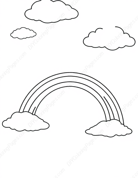 Free Printable rainbow in sky - rainbow, sky Coloring Page for Kids and Adults - High Quality PDF & PNG Download