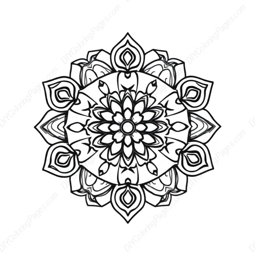Free Printable mandala traditional - mandala, traditional Coloring Page for Kids and Adults - High Quality PDF & PNG Download