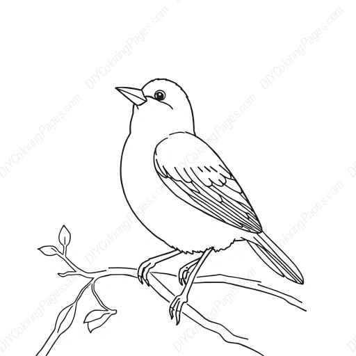 canary singing - singing, canary coloring page