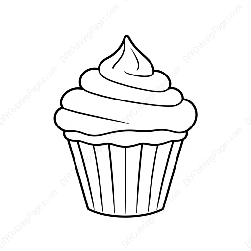 basic cupcake - basic, cupcake coloring page