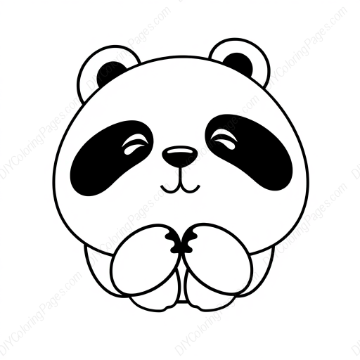 adorable panda - adorable, panda coloring page