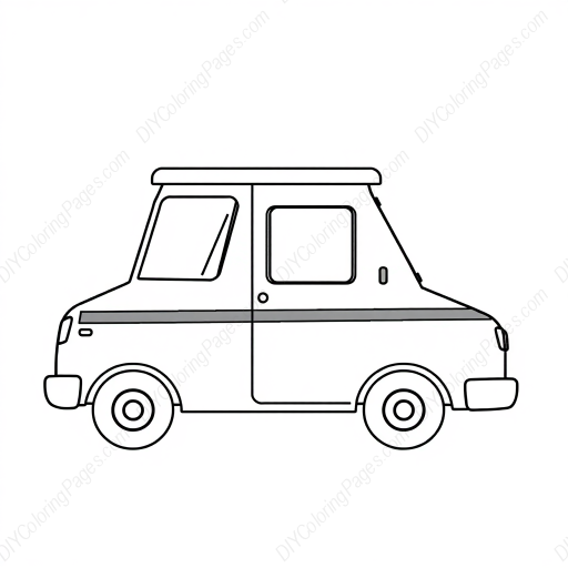 Free Printable mail truck - mail truck Coloring Page for Kids and Adults - High Quality PDF & PNG Download