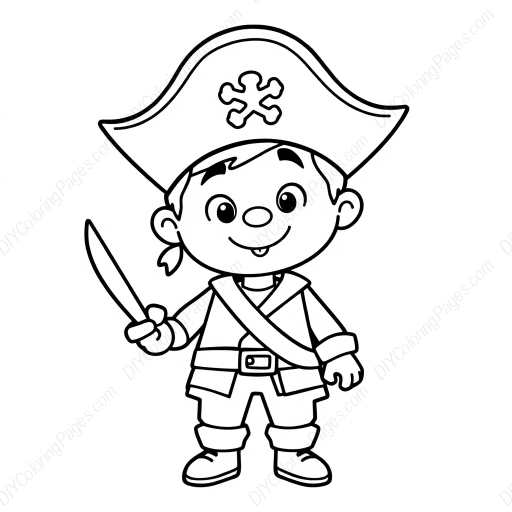 child as pirate - child, pirate coloring page