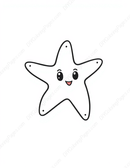 Free Printable starfish - starfish Coloring Page for Kids and Adults - High Quality PDF & PNG Download