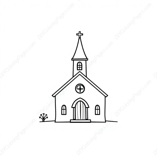 Free Printable old church - church, old Coloring Page for Kids and Adults - High Quality PDF & PNG Download