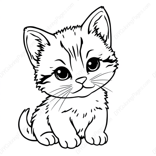 cute kitten - cute, kitten coloring page