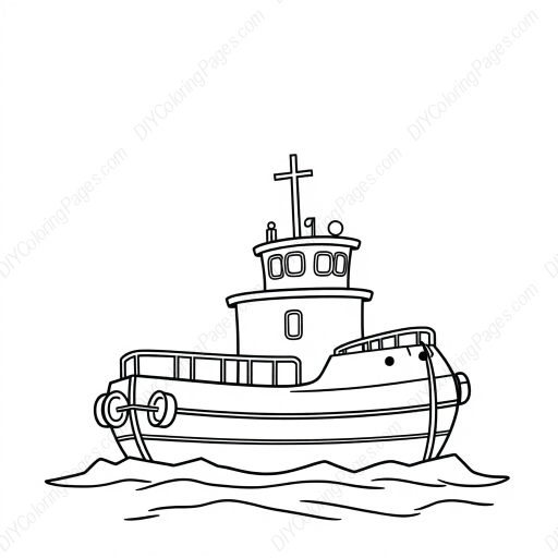 Free Printable tugboat - tugboat Coloring Page for Kids and Adults - High Quality PDF & PNG Download