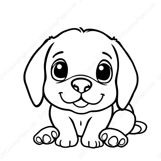 adorable puppy - puppy, adorable coloring page