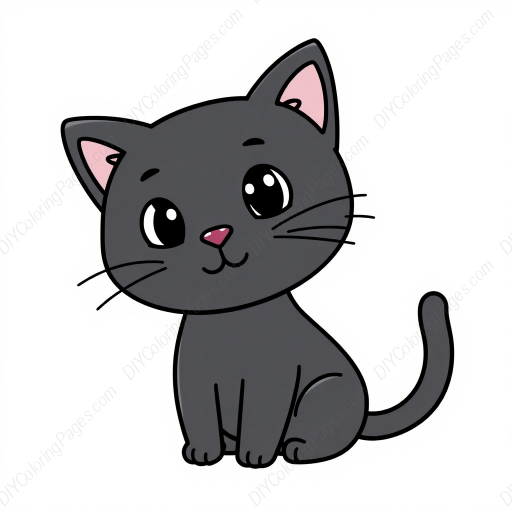 Free Printable black cat - black cat Coloring Page for Kids and Adults - High Quality PDF & PNG Download