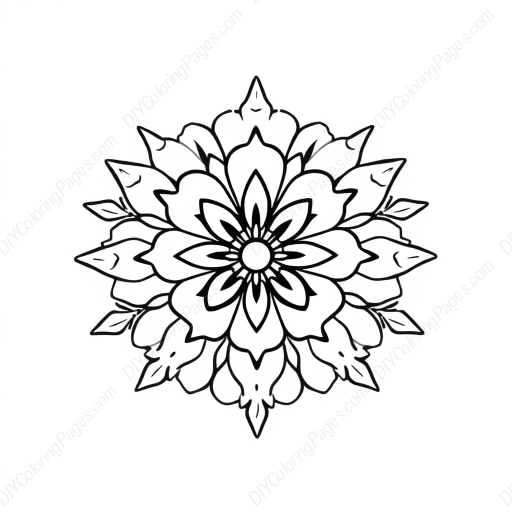 Free Printable mandala with flowers - mandala, flowers Coloring Page for Kids and Adults - High Quality PDF & PNG Download