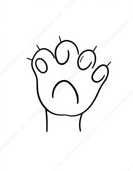 Free Printable cat paw - cat, paw Coloring Page for Kids and Adults - High Quality PDF & PNG Download