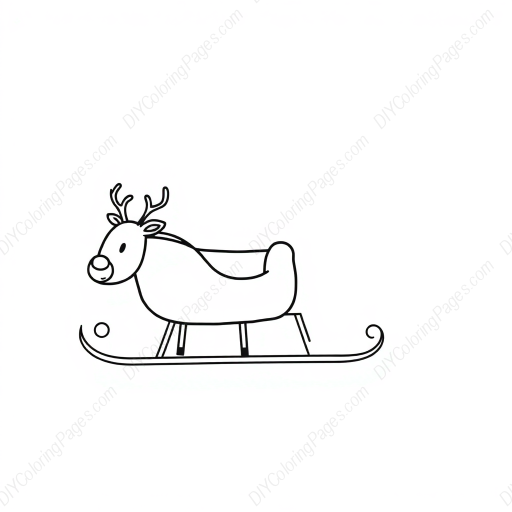 Free Printable sleigh with reindeer - reindeer, sleigh Coloring Page for Kids and Adults - High Quality PDF & PNG Download