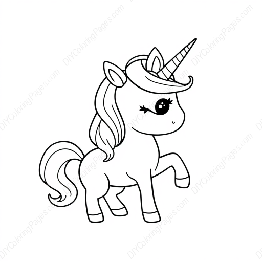 cute unicorn - cute, unicorn coloring page