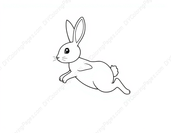 rabbit hopping - rabbit, hopping coloring page