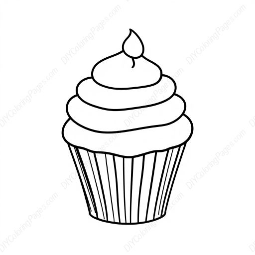 basic cupcake - basic, cupcake coloring page