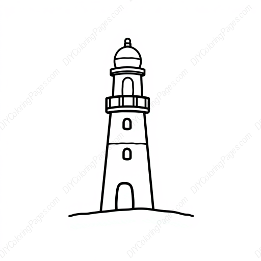 Free Printable lighthouse - lighthouse Coloring Page for Kids and Adults - High Quality PDF & PNG Download