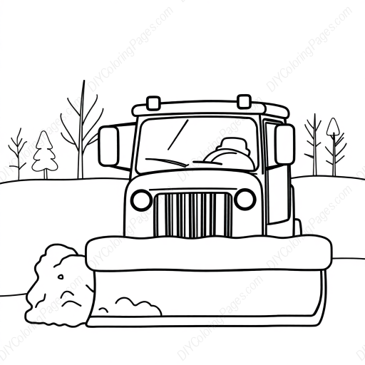 Free Printable snowplow clearing - snowplow, clearing Coloring Page for Kids and Adults - High Quality PDF & PNG Download